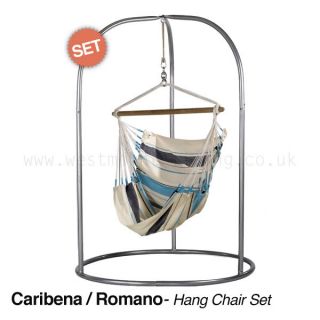 New Hanging Hammock Hang Swing Chair Rope Fixing or Metal Stand Set