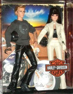 Harley Davidson Barbie & Ken Giftset Tattoos Leather Look Helmets FREE