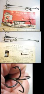 Old Hook Harness Fishing Lures Heddon on Card Unknown