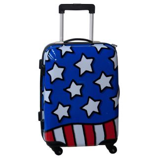 Ed Heck Stars n Stripes Red White and Blue 21 inch Hardside Ca Red