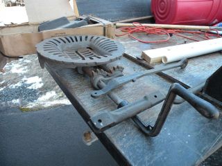 Antique Stove Coal Wood Grate Door Shaker Tool and Papers