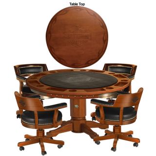 Harley Davidson®bar Shield Flames Poker Table Chair Set