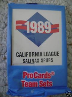 1989 Salinas Spurs Minor League Team Set ProCards