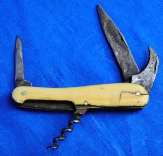 Antique Vtg Ja Henckels Folding Pocket Knife Corkscrew