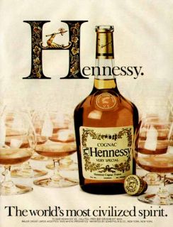 THE WORLDS MOST CIVILIZED SPIRIT ~ 1981 AD FOR HENNESSY VERY SPECIAL