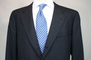 Brooks Brothers Brookstretch 346 Charcoal Gray Suit 46R Flat Front