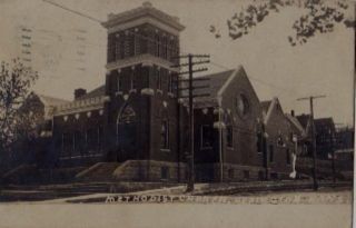 1917 RPPC HERUNGTON, KS Methodist Church Postcard