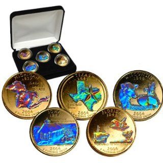 2004 24K Gold Plated Hologram State Quarters Sports