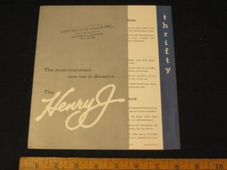 1950 Henry J Folder Car Sales Brochure