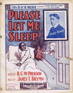 Please Let Me Sleep Harry Short Photo 1902 Vintage Sheet Music