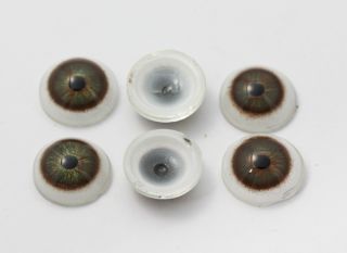 Hazel 12mm Round Glass Eyes Eyeballs Doll Parts Damaged