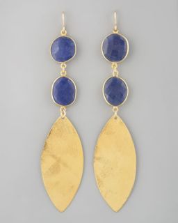 Blue Gold Earrings  