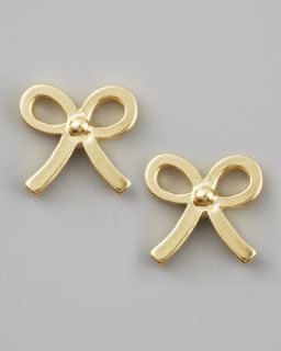 Dogeared Gold Bow Earrings   Neiman Marcus