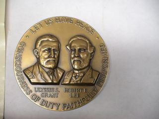Civil War Ulysses s Grant Robert E Lee Medal 2 1 2 Medallic Art Co N