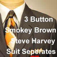 46L Steve Harvey  Suit Separate  Smokey Brown 46 Long Mens Suit