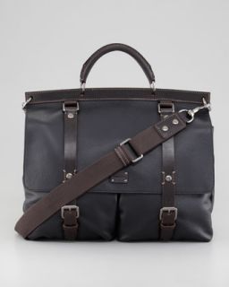 N20X9 Dolce & Gabbana Pebbled Leather Briefcase, Black