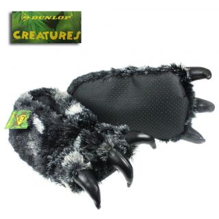 NEW MENS KIDS DUNLOP CREATURES CLAWS NOVELTY ANIMAL WINTER SLIPPERS S