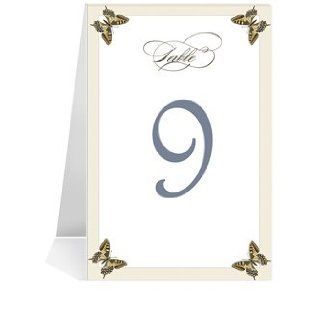 com Wedding Table Number Cards   Butterfly Frame of Four In Cream #1