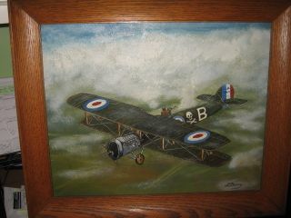 WWI Havilland Bomber Oil Painting by Lyndon Berry England