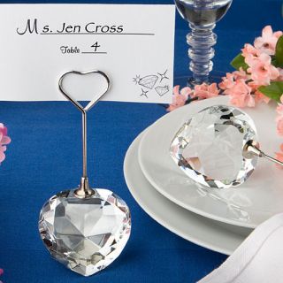 100 Crystal Heart Wedding Place Card Holder Favors Bridal Jeweled