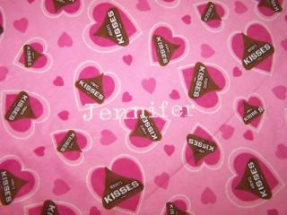 Hershey Kisses Hearts Pink Flannel Blanket Personalize
