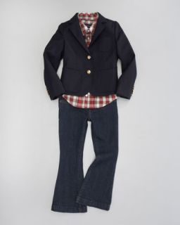 Ralph Lauren Childrenswear Tartan Puff Sleeve Blouse & Heaton Flared