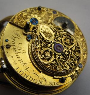 Ant Brockbanks London Verge Fusee Pocket Watch Movement c1780 Diamond