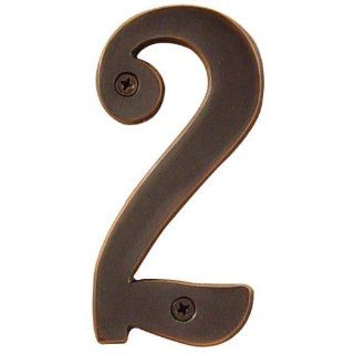  Numbers 6 Height Solid Brass Address Number Two Patio, Lawn & Garden