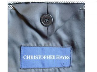 Mens 48L Christopher Hayes Silk Tweed Sport Coat Blazer Black White