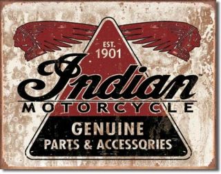 Indian Motorcycles Tin Sign Parts Vintage Ad Metal