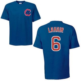  Lahair Chicago Cubs Name and Number Blue T Shirt by Majestic: Clothing