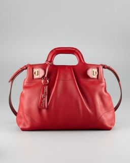 Salvatore Ferragamo W Soft Leather Satchel Bag, Red   