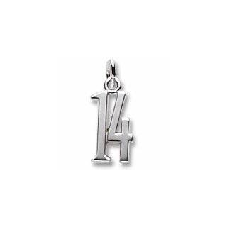 Number 14 Charm in Sterling Silver Jewelry