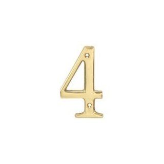 House Number 4 Solid Brass