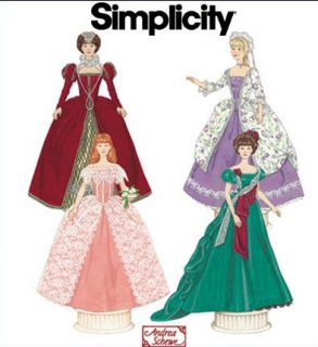  Pattern 9521 Barbie Museum Collection Historical Gowns Dresses