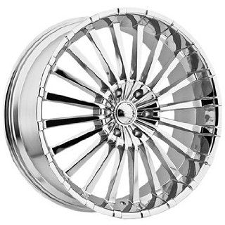 Panther Spline 24x10 Chrome Wheel / Rim 6x5.5 with a 35mm Offset and a