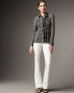 Nanette Lepore Gathered Runway Jacket & Wicked Boot Cut Pants   Neiman