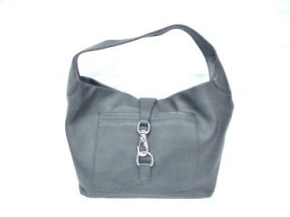  Bourke Black Leather Annalisa Logo Lock Hobo Shoulder Bag Purse