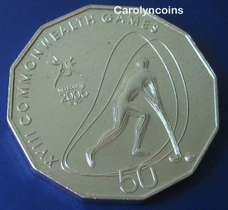 50c Coin  Hockey  2006 XVIII Melbourne Commonwealth Games Australian