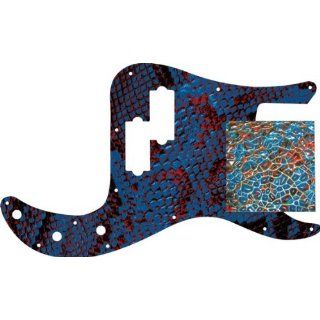 Textured Blue Snakeskin P Bass Standard Pickguard: Musical