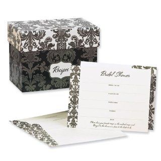 Damask Recipe Box/Bridal Shower Gift Set Jewelry