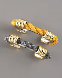 Giles & Brother by Philip Crangi Metal & Leather Rope Cuff   Neiman