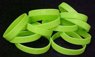 Non Hodgkins Lymphoma Bracelet Lime Green 12 PC Lot