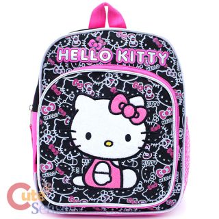 Sanrio Hello Kitty School Backpack Toddler 10 Bag Black Pink Face All