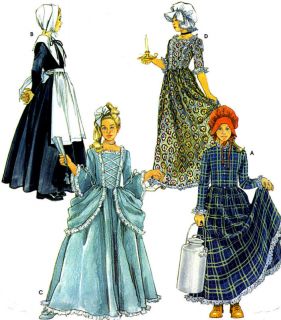 OOP Girls Puritan Centennial Historical Costume Sewing Pattern