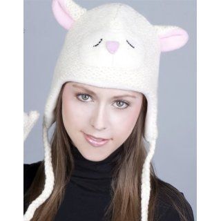 Lamb Pilot knit Animal Hat with Poms Limit Edition
