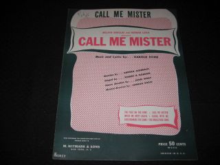 Call Me Mister 1946 Call Me Mister Harold Rome 4309