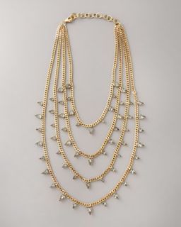 Elizabeth Cole Multi Strand Swarovski Necklace   