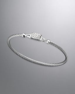 Y0Y81 David Yurman Petite Wheaton Bracelet, Pave Diamonds