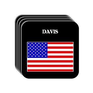 US Flag   Davis, California (CA) Set of 4 Mini Mousepad